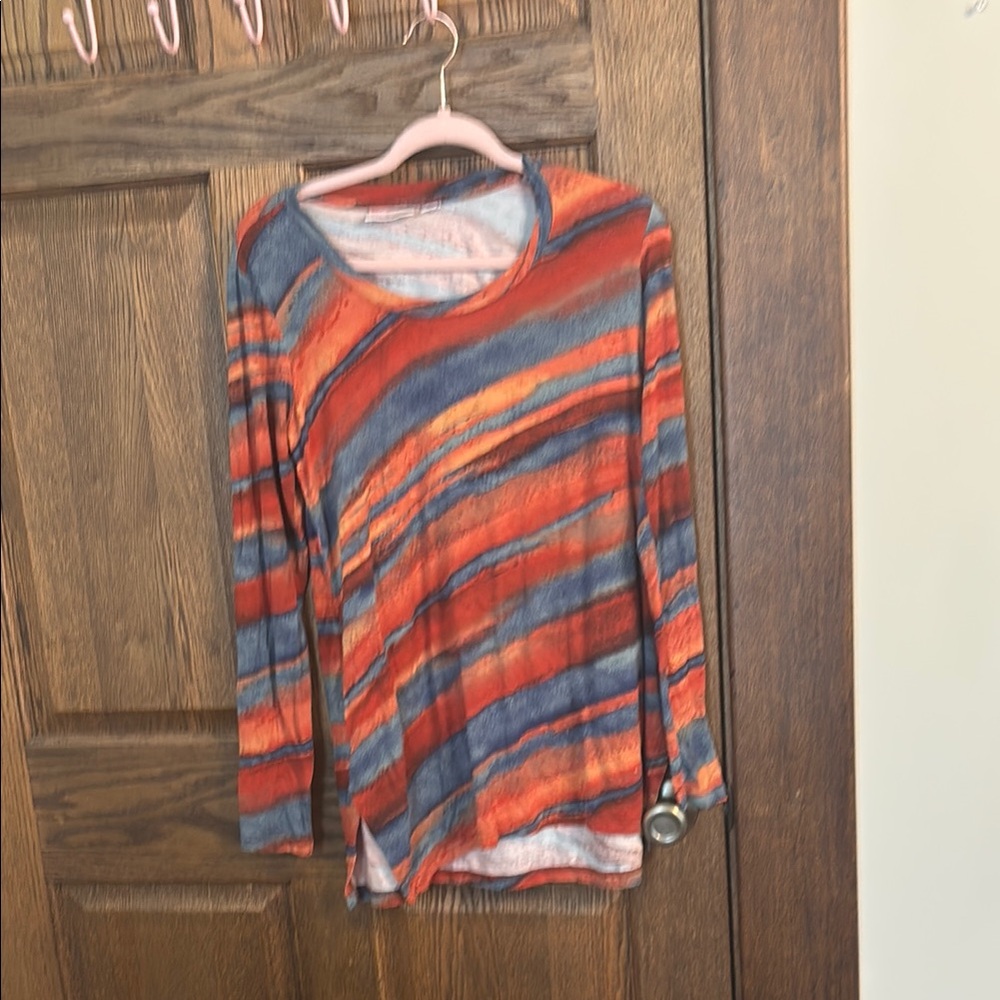 Belle by Kim Gravel Striped Top - Red and Blue